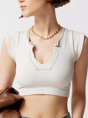 Out from Under Urban Outfitters Go for Gold Seamless Top in Ivory